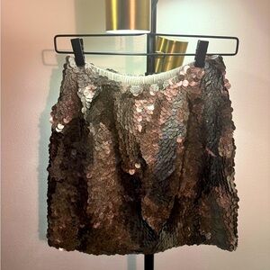 soft girl Glam Champagne stretch mini sequin shimmer sparkle girlypop metallic L